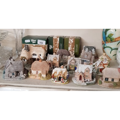 548 - Lilliput Lane - 13 cottages including 6 ‘snow’ cottages of which Snowflake, Catch a Cold and Going t... 