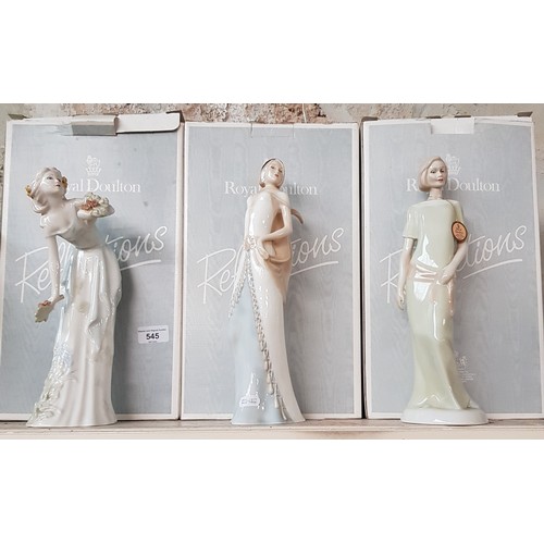 545 - 3 boxed Royal Doulton figurines from the Reflections series - Charisma (HN3090, 32cm high), Enigma (... 