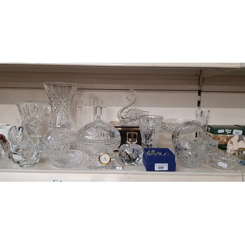 549 - 20 crystal items by makers including Edinburgh, Stuart, Tutbury, Royal Doulton, Nachtmann, Swarovski... 