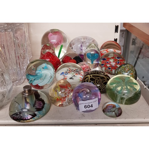 604 - Collection of paperweights