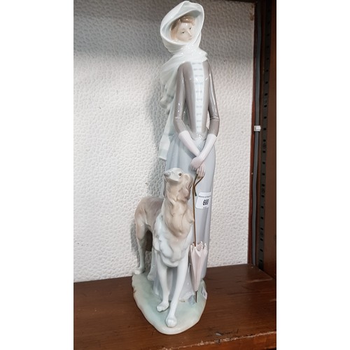 668 - Lladro figure of a lady with dog