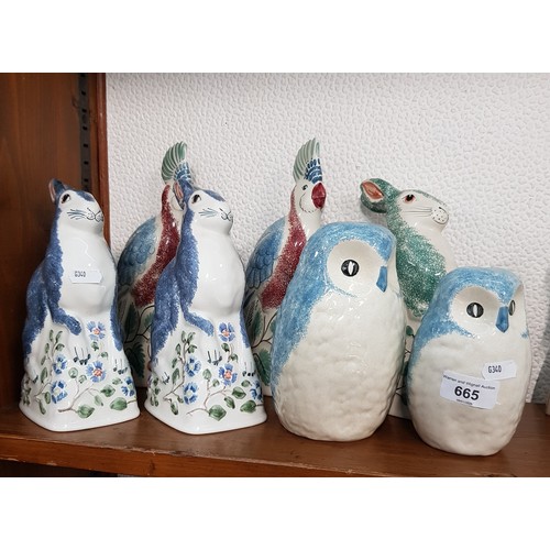 665 - Seven Rye Pottery animals