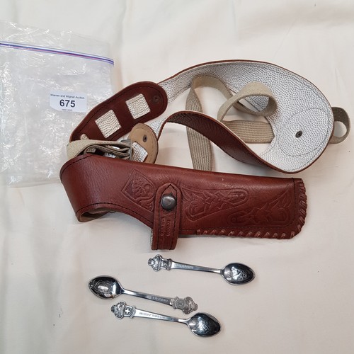 675 - A Rolex holster & 3 Rolex spoons