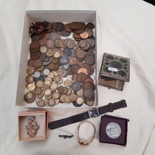 680 - Box of mainly copper coins etc.