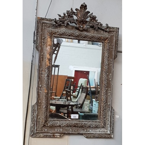 808 - A late 19th century mirror, 48cm x 73cm.