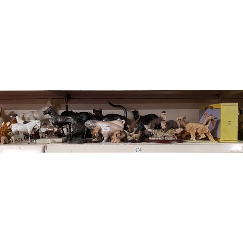 716 - Collection of ceramic and metal etc. animals inc. Beswick and two Border Fine Art models of badgers ... 