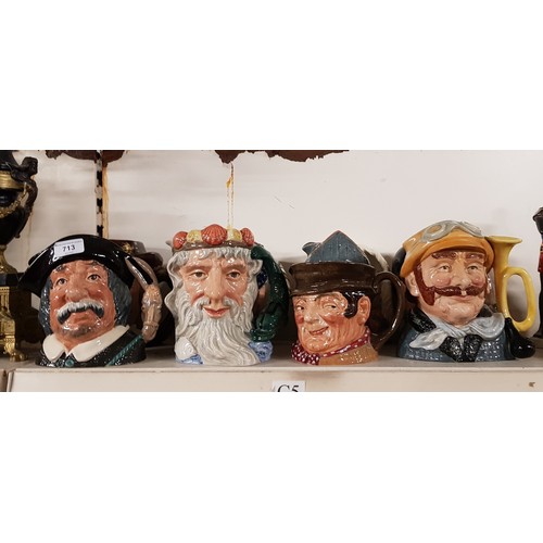 713 - Eight Royal Doulton character jugs