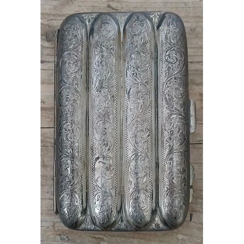 229 - A silver cigar case, Joseph Gloster, Birmingham 1919, length 13cm, weight 5ozt.