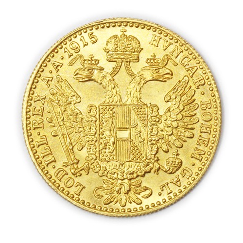 407 - An Austrian 1 Ducat gold coin, 1915, diameter 20mm, approx 3.5g.