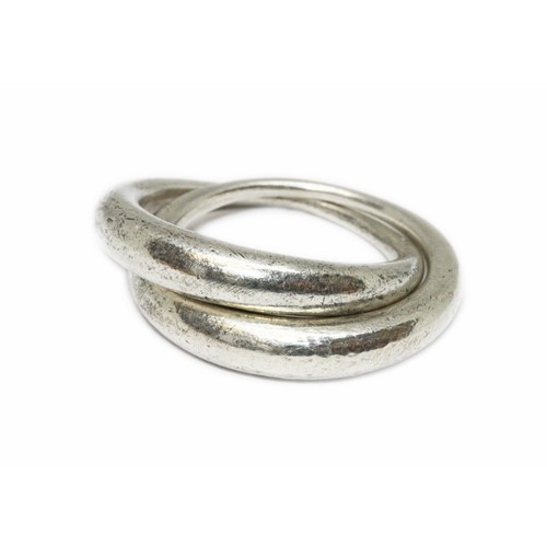 314 - GEORG JENSEN, a Luna ring designed by Kim Buck, marked 925, maker's marks and numbered 447, weight 9... 