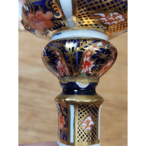 739 - Pair of Royal Crown Derby candlesticks - as found