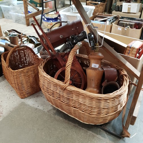 306 - A box of mixed items including vintage Bob Martin's dog care kit, set of bowls marked Unsworth, 3 wi... 