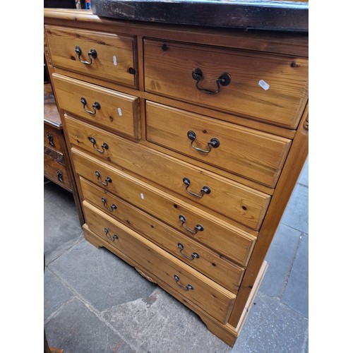 972 - A pine chest of drawers.