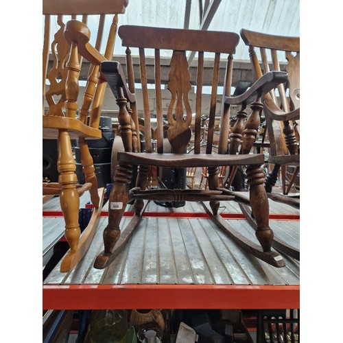 988 - A 19th century beech and elm country rocking chair.