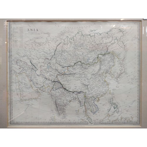 762 - Five various framed maps.