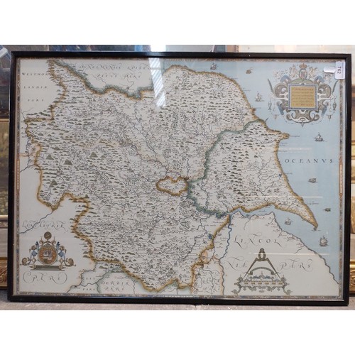 762 - Five various framed maps.