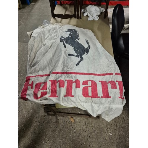 175 - A Ferrari car cover printed 'PETE WATERMAN'.