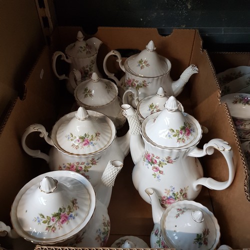 733 - Royal Albert 'Moss Rose' tea and dinner wares, 265 pieces (approx).