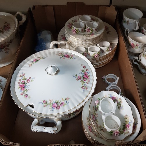 733 - Royal Albert 'Moss Rose' tea and dinner wares, 265 pieces (approx).