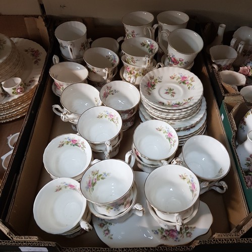 733 - Royal Albert 'Moss Rose' tea and dinner wares, 265 pieces (approx).