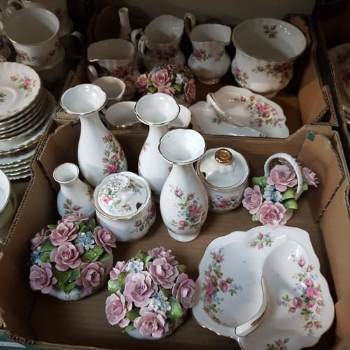 733 - Royal Albert 'Moss Rose' tea and dinner wares, 265 pieces (approx).