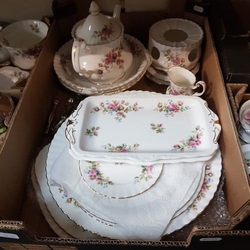 733 - Royal Albert 'Moss Rose' tea and dinner wares, 265 pieces (approx).