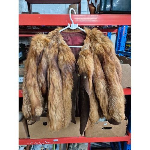 125 - Five fur coats and a faux fur including  white mink, red fox, pale mink (x2).