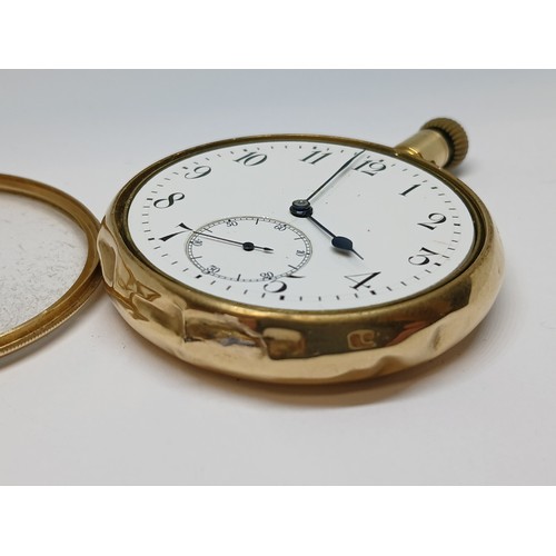 149 - A Swiss 18ct gold open faced pocket watch, movement marked S&Co, case marked F&B, case diameter 50mm... 