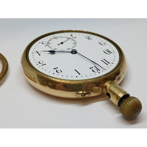 149 - A Swiss 18ct gold open faced pocket watch, movement marked S&Co, case marked F&B, case diameter 50mm... 