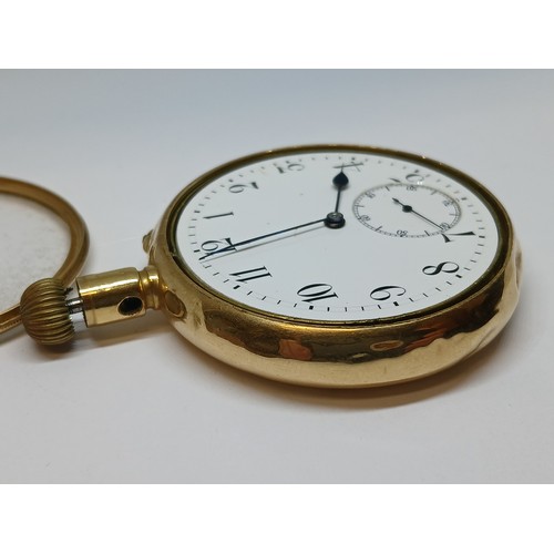 149 - A Swiss 18ct gold open faced pocket watch, movement marked S&Co, case marked F&B, case diameter 50mm... 