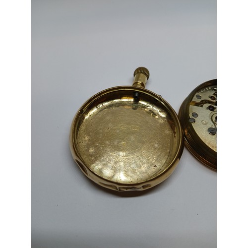 149 - A Swiss 18ct gold open faced pocket watch, movement marked S&Co, case marked F&B, case diameter 50mm... 