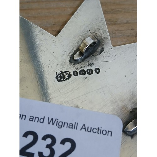 232 - A William IV Orange Order silver star, inscribed PRESENTED TO GEORGE CROWTHER by the ORANGEMEN... su... 