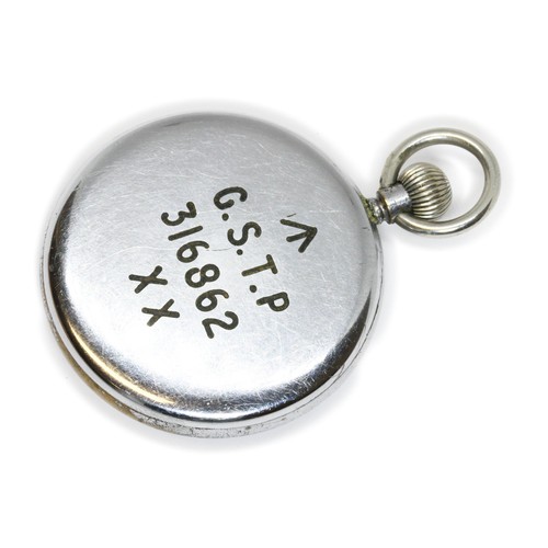 462 - JAEGER-LECOULTRE, a WWII military pocket watch, case back marked with broad arrow, G.S.T.P. over 316... 