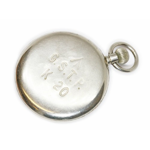 463 - CORTEBERT EXTRA, a WWII military pocket watch, case back marked with broad arrow and G.S.T.P. over K... 