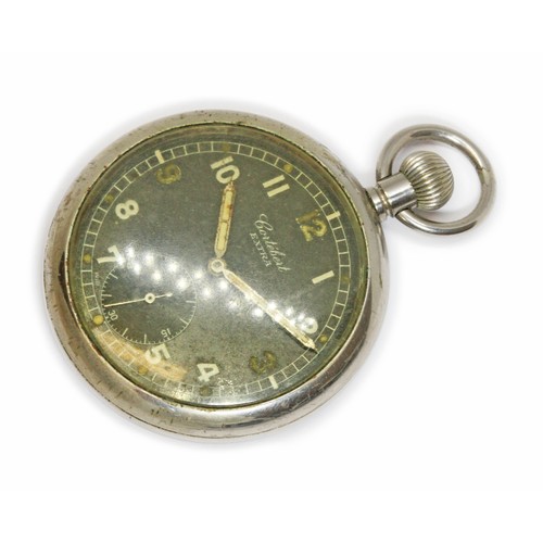 463 - CORTEBERT EXTRA, a WWII military pocket watch, case back marked with broad arrow and G.S.T.P. over K... 