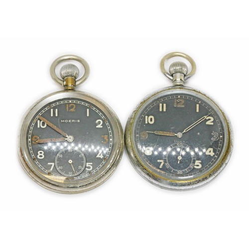 466 - Two military pocket watches; Doxa & Moeris.