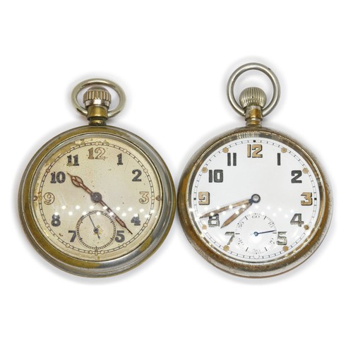 469 - Two military pocket watches.