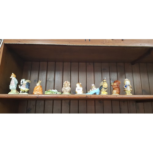 501 - 10 Beswick Beatrix Potter’s figures including Sally Henny Penny, Amiable Guinea Pig, Thomasina Tittl... 