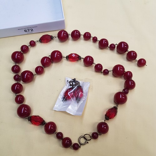 672 - Red coloured beads