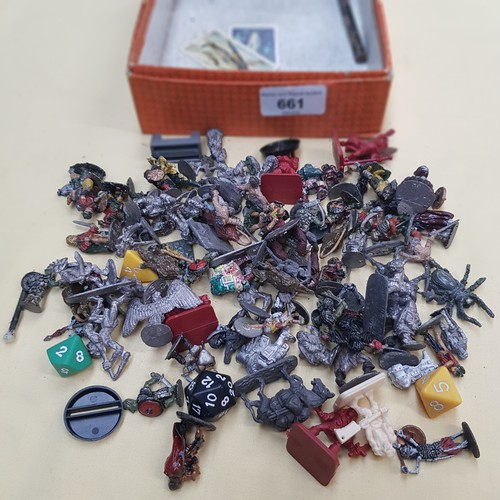 661 - Small box of various lead figures etc.