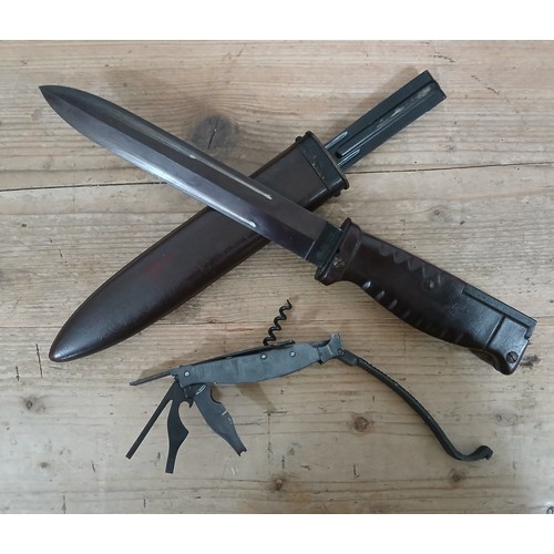 39 - A Sudanese AR10 rifle bayonet by Interarmco, blade length 20cm, handle with fold out multitool, tota... 