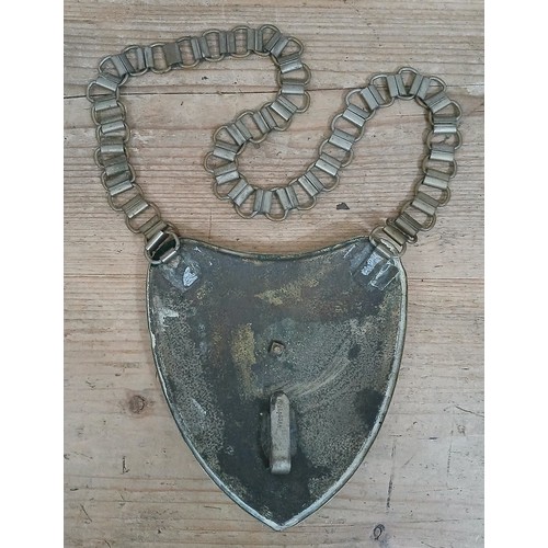 50 - A German Third Reich WWII standard bearer's gorget inscribed 'Arbeit Aldelt'.