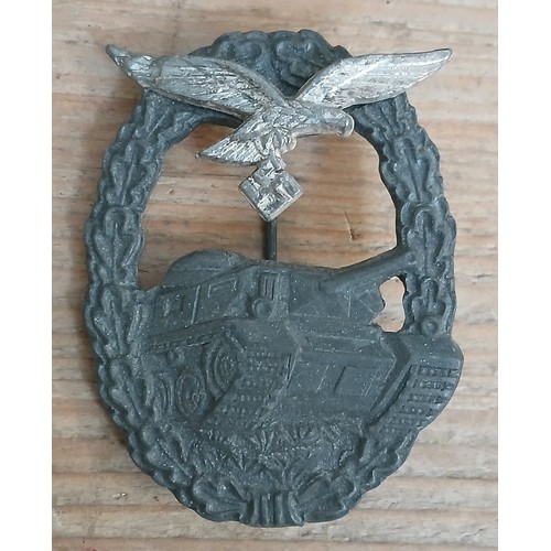 79 - A German Rudolf Souval Type Panzer Assault badge, likely post war, marked L/58.