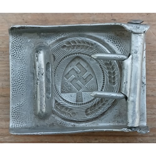 58 - A German Third Reich WWII Reichsarbeitsdienst RAD Labour Service belt buckle, cast aluminium marked ... 