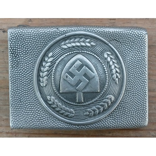 58 - A German Third Reich WWII Reichsarbeitsdienst RAD Labour Service belt buckle, cast aluminium marked ... 