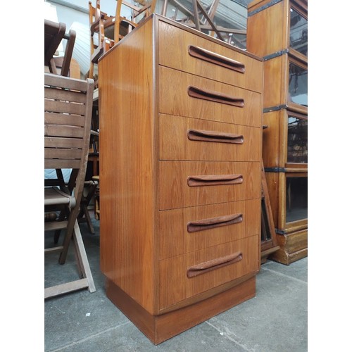 1021 - A mid 20th century G Plan 'Fresco' tallboy chest of drawers, height 103cm.