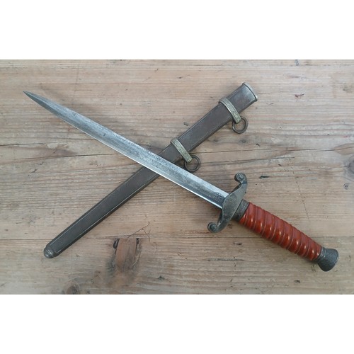 105A - A German Third Reich Army Officer's dress dagger by E&F Horster, double edged blade with maker's sta... 