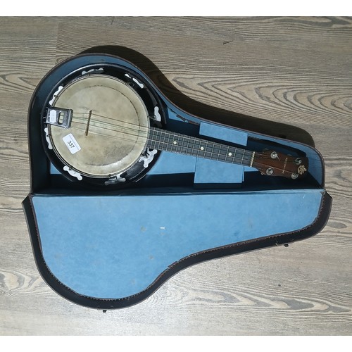 337 - A vintage banjo ukulele, marked 'Melody-Uke' and 'C.H&S', with case.