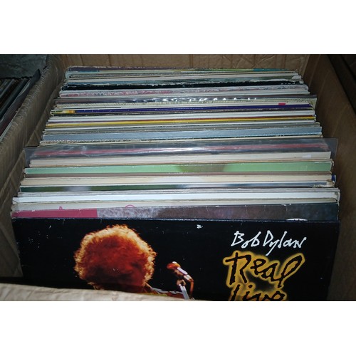 488 - A box of around 70 American and British folk/rock albums to include Bob Dylan, Neil Young, Bothy Ban... 