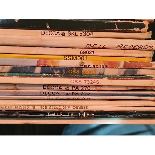 491 - A box of over 100 assorted rock and pop LP's from the 60's and 70's to include Elvis Presley, Roy Or... 